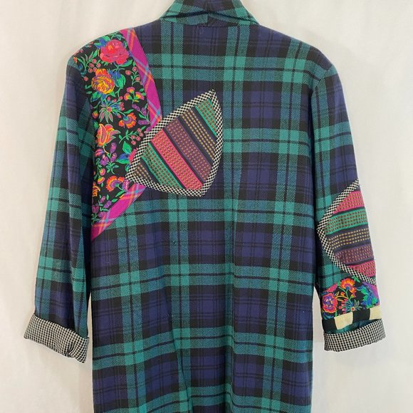 SOLD Canvasbacks Lutton & Horsefield Mixed Media Plaid Blazer NWOT - Picture 2 of 15